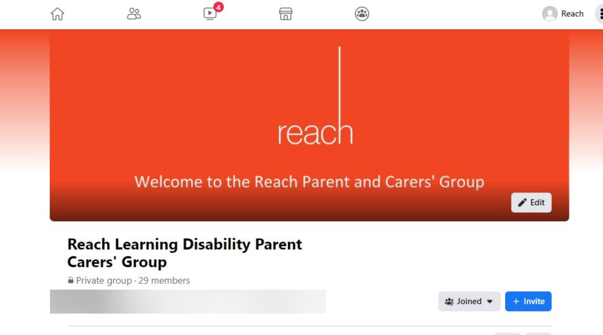 Carers matter Facebook group screen shot 